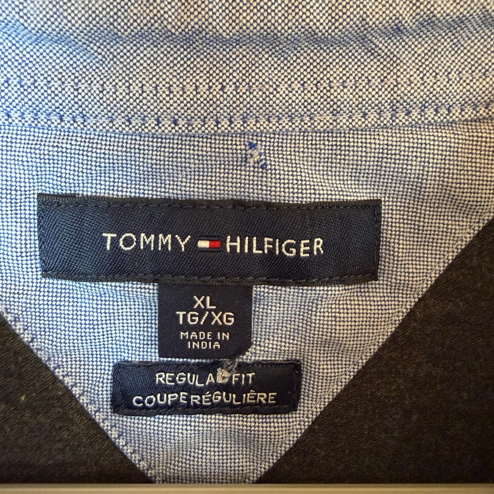 Tommy Hilfiger Polo‎ Shirt XL Gray 85 Logo Preppy Streetwear Cotton Top - Picture 4 of 11